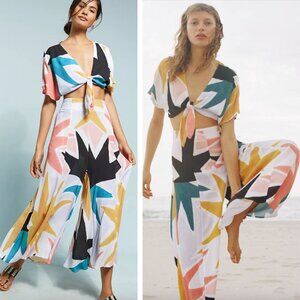 NEW Mara Hoffman Swim Easy Culottes Superstar Lilac Beach Pool Relaxed Wide Leg